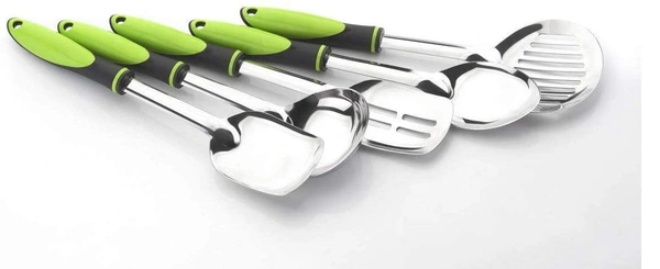 Zicon Stainless Steel Serving and Cooking Spoons Set of 5 pc Combo