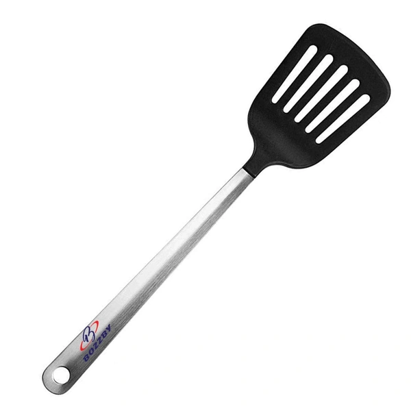 Nylon Heat-Resistant Nonstick Turner Scoop for Kitchen Cooking Utensil Tools Set (Black Color, Pack of 1 Pcs)