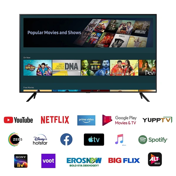 Samsung 138 cm (55 inches) Crystal 4K Series Ultra HD Smart LED TV UA55AUE60AKLXL (Black) (2021 Model) - FREE Scheduled Delivery
