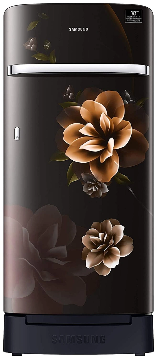 Samsung 198 L 5 Star Inverter Direct-Cool Single Door Refrigerator (RR21T2H2WCB/HL, Camellia Black, Base Stand with Drawer)