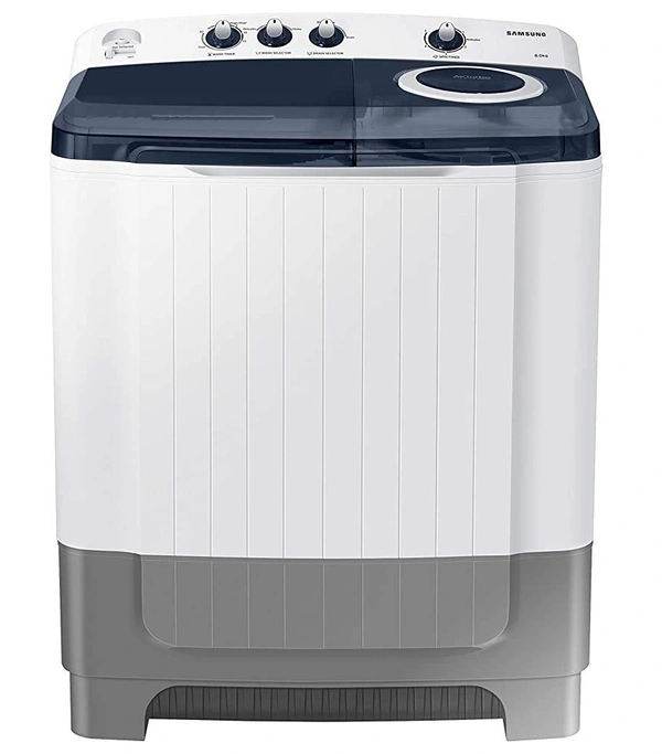 Samsung 8.0 Kg Semi-Automatic 5 Star Top Loading Washing Machine (WT80R4200LG/TL, Light Grey, Royal Blue Lid (Transparent), Hexa Storm Pulsator)