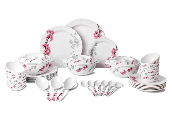 AE MAHARANI Lotus Dinning Melamine Dinner Set - 40 Pieces