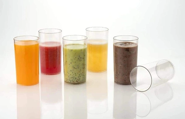 6 Pieces Unbreakable Stylish Transparent Water Glass/Juice Glass/Beer Glass/Wine Glass Plastic Glass Set 250 Ml