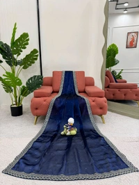 Saree on Havy Organza Silk Febric with Thred & Sequnce work