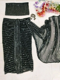 Latest Ready To Wear Saree Attached Dupatta - Blouse Unstitched