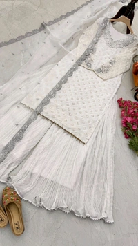 Z-Series New Designer Party Top Pallazo & Dupatta Set - L