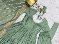 Pure Roman Chanderi Fabric Anarkali - Xl