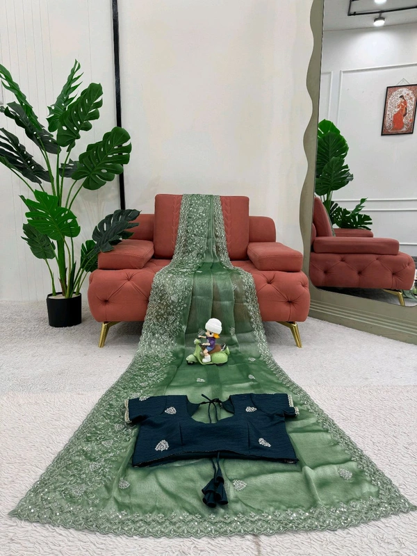 Beautiful Designer Saree Burberry Silk Fabric