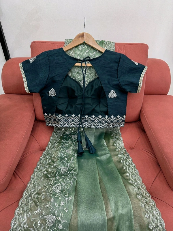 Beautiful Designer Saree Burberry Silk Fabric