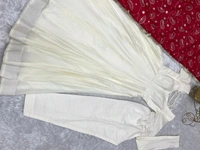 Pure Soft Vichitra Silk Fabric Fully Flair Kali Pattern And Canvas Patta With Duppta Set,pent Ready To Wear* - L