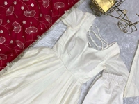 Pure Soft Vichitra Silk Fabric Fully Flair Kali Pattern And Canvas Patta With Duppta Set,pent Ready To Wear* - Xl