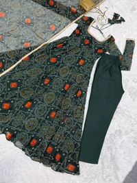 Anarkali Pure Chinon Bandhej - M