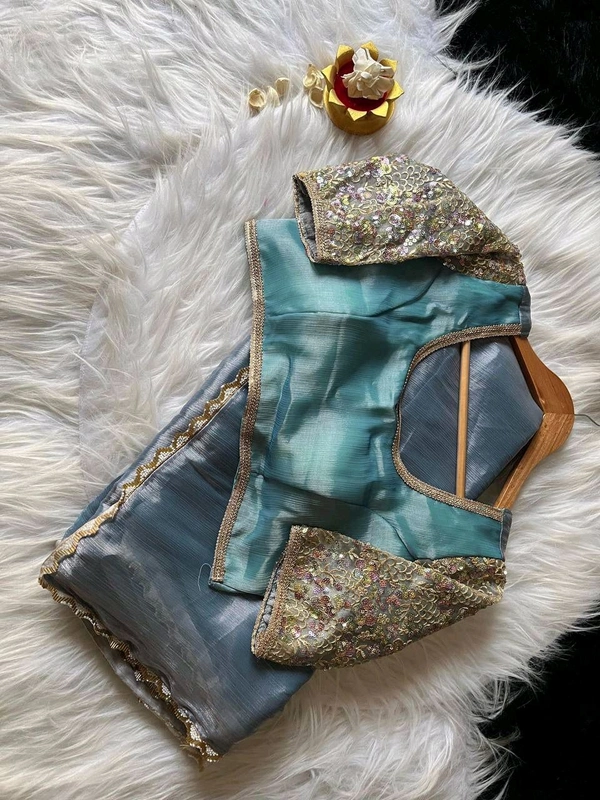 Tissue Saree Collection Free Size Upto 44