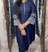 Viscose rayon Kurta With Bottom Wear - L