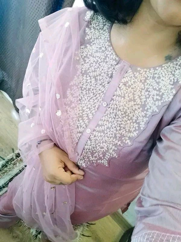 Chanderi Silk + Kurta Dupatta And Bottom Wear - Xs