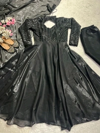 New Anarkali Set Black - L