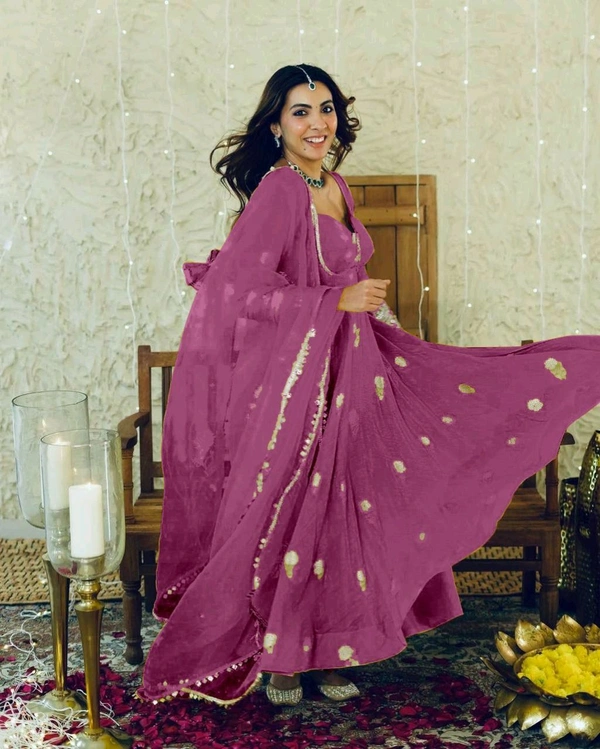 Anarkali gown Pant Duppata