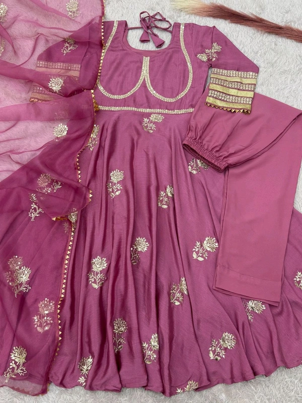 Anarkali gown Pant Duppata