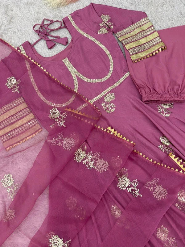 Anarkali gown Pant Duppata