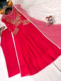 Red Anarkali Set - M