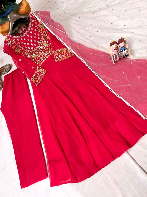 Red Anarkali Set - L