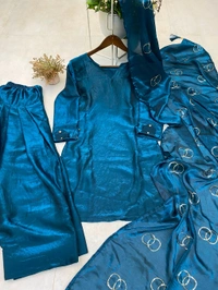 FARSI SALWAR SUIT FENDI SILK FABRIC TOP AND PANT WITH DUPATTA* - Xxl