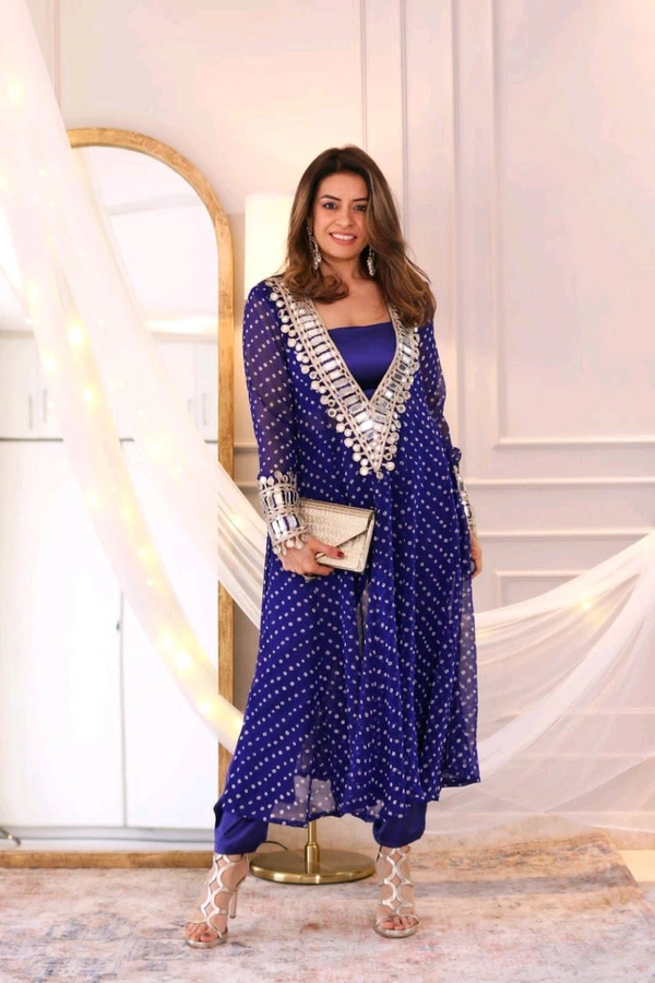 Presenting Beautiful Heavy quality Georgette Fabric designer wear Style Anarkali Style Side Cut Kurti with Chinon - 44