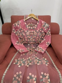 Looking some one for this same colour beautiful Designer Saree on Soft Net Febric with Thred & Sequnce work and blouse on also Soft Net Febric