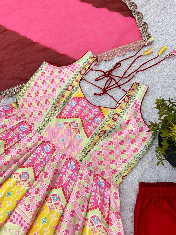 Launching New Designer Party Wear Look Gown, Bottom and Dupatta in Fully Kali Flair With Attached Pad*π₯ - Xl