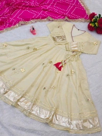 Handmade Anarkali Plazzo Set & Bandhani Dupatta For A Royal Festive Look - XL (With Margin Up To XXL)
