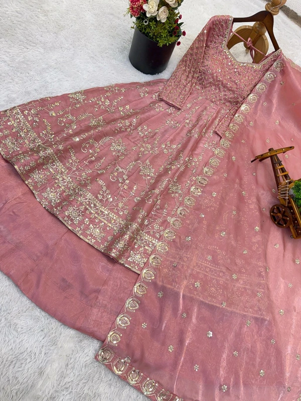 Top Fabrics* :GMY Silk *Heavy Embroidery Sequence Work* With Sleeves
*Top Inner* : Heavy Micro Cotton - L-40