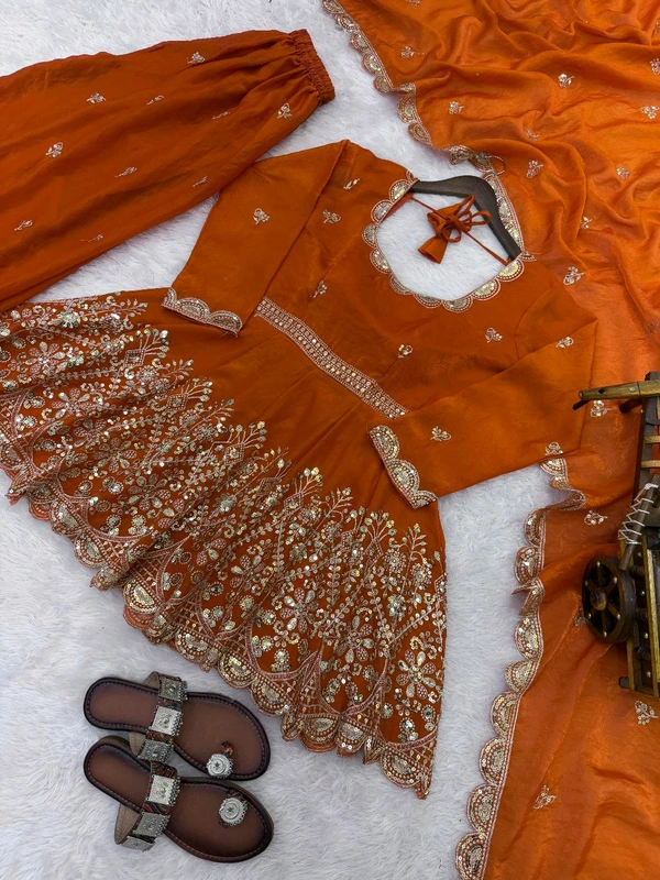 👚 *TOP:*
• *Fabric:* *Fendy Silk*
• *Design:* *Embroidery Sequence Work*
• *Sleeves:* Full
• *Inner:* Heavy Micro Cotton
• *Length:* 29-30 inches - xxl-44