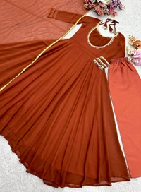 *Launching New Đěsigner Party Wear Look Heavy Fox Georgette Gwon Pent & Dupatta Set* - xxl-44