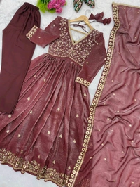 *Presented For This Eid Our New Embroideryed Gown Pair With Real Modling* - S-36