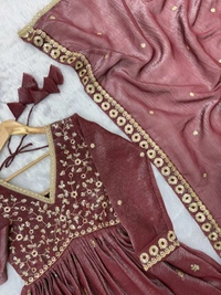 *Presented For This Eid Our New Embroideryed Gown Pair With Real Modling* - L-40