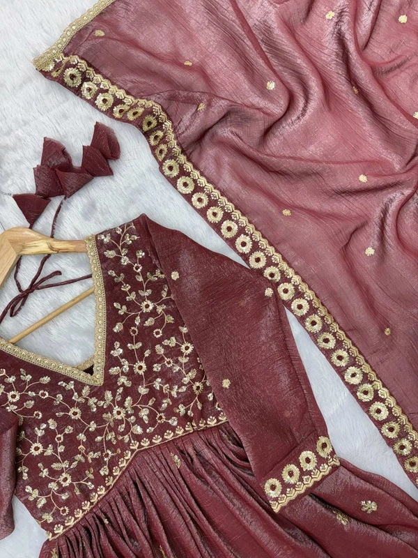 *Presented For This Eid Our New Embroideryed Gown Pair With Real Modling* - L-40