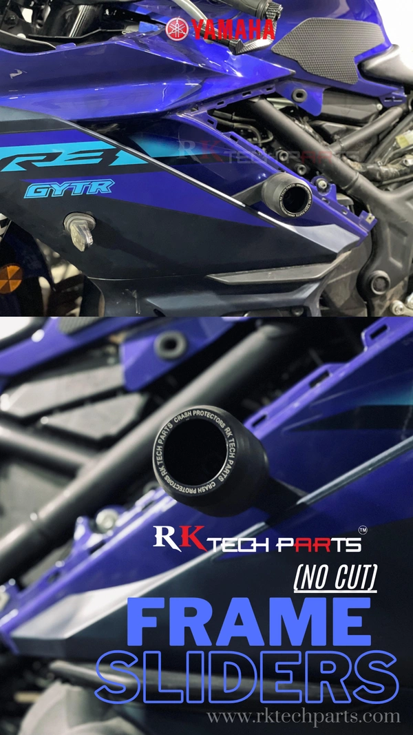 RKTECH YAMAHA R3 2022+ (NO CUT) FRAME SLIDERS - Black