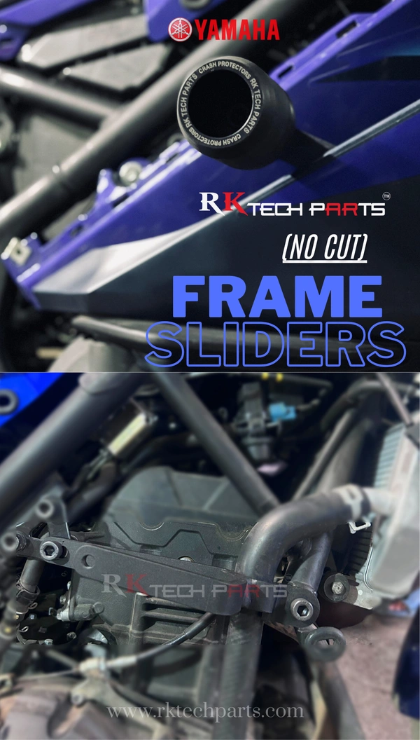 RKTECH YAMAHA R3 2022+ (NO CUT) FRAME SLIDERS - Black
