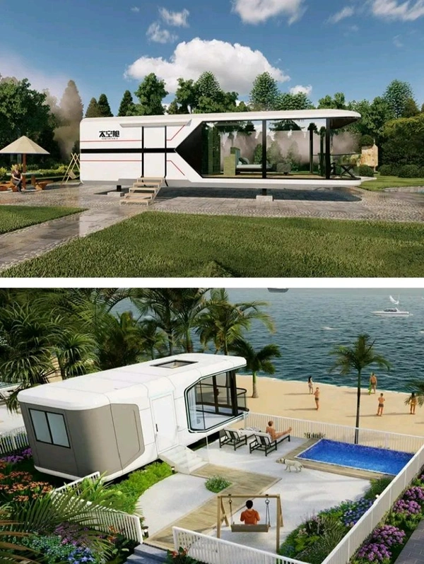 DEEPBLUE cabin tiny homes ready to ship/ friendly waterproof double wide prefabricated house/ portable house foldable container home vill - Sauvignon, 85*33*32
