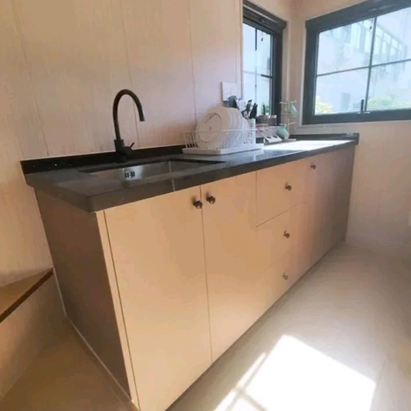 DEEPBLUE Tiny house on wheels modern prefabricated houses on trailer with bathroom kitchen bedroom - 7.4*2.35m