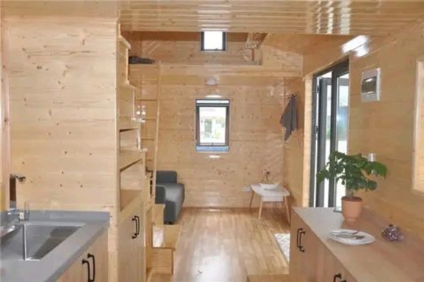 DEEPBLUE  Smarthouse EU/USA/AU Standard Mobile Tiny House with Trailer on Wheels travel mini camper trailers - 7.4m Length 2.35 Width 4m Height