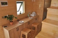 DEEPBLUE  Smarthouse EU/USA/AU Standard Mobile Tiny House with Trailer on Wheels travel mini camper trailers - 7.4m Length 2.35 Width 4m Height