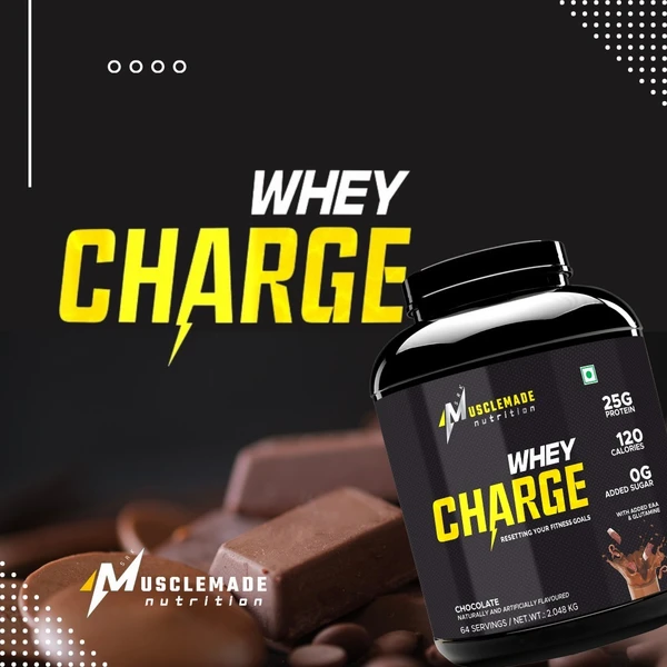 Musclemade CHARGE Whey | 25g Protein  - 2.048 KG ( 64 Servings), Chocolate