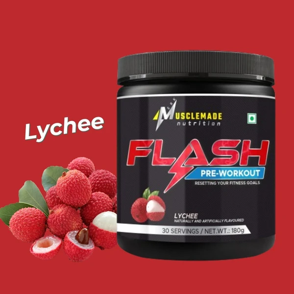 Musclemade FLASH PRE Workout, 180 g/30 Servings - Lychee