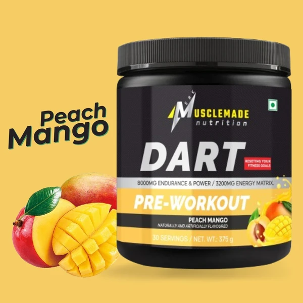 Musclemade DART PRE Workout, 375 g/30 Servings - Peach Mango