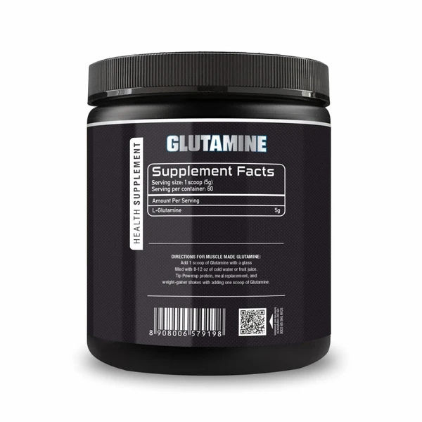 Musclemade Glutamine Powder | Unflavoured | 300 g | 60 Servings - Unflavoured