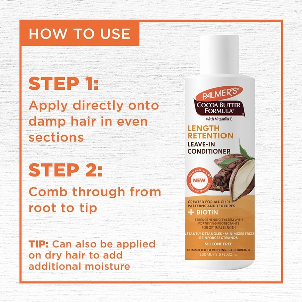 Palmer's Cocoa Butter With Vitamin E Length Retention Leave-In Conditioner- 250ml (4803)