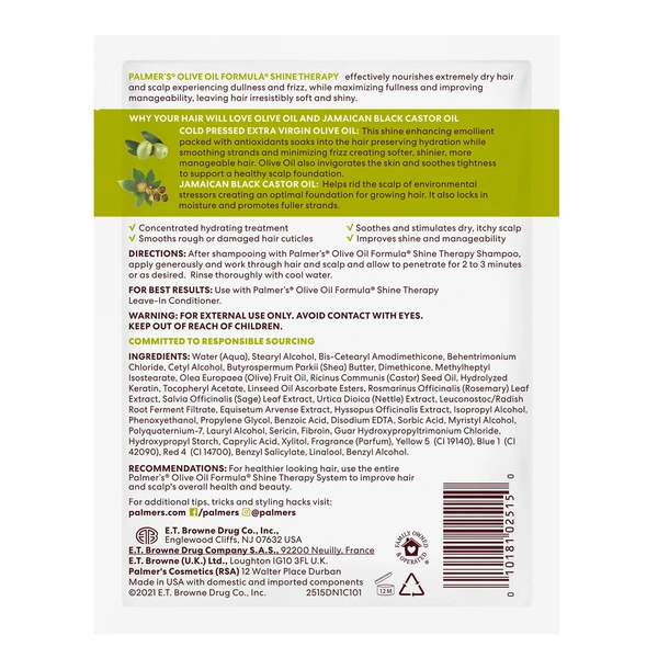 Palmer's Olive Oil With Vitamin E Shine Therapy Deep Conditioning Pack- 60g (2515)