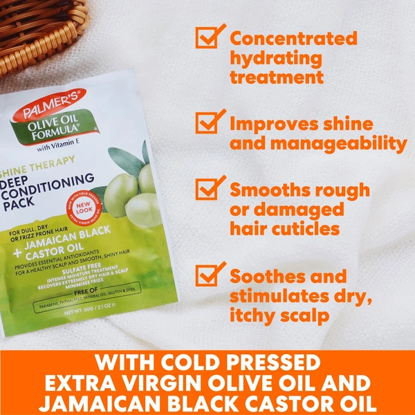 Palmer's Olive Oil With Vitamin E Shine Therapy Deep Conditioning Pack- 60g (2515)