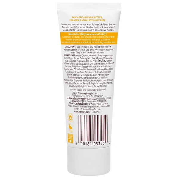 Palmer's Shea Butter With Vitamin E Raw Shea Nourish Hand Cream Vitamin Infused To Restore Skin- 96g (5355)